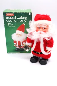 Babbo Natale da passeggio musicale Joy Brite vintage con scatola - funzionante - Foto 1 di 6