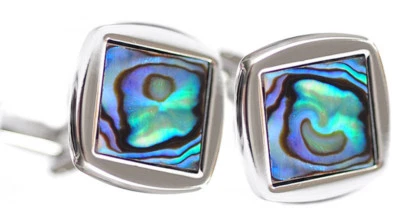 Abalone Pearl Shell Square Mens Wedding Gift Cufflinks  by CUFFLINKS.DIRECT - Image 1 of 4