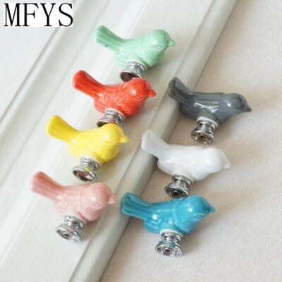 Cute Birds Ceramic Knobs Dresser Knob Drawer Pulls Handles Cupboard Pulls Knob - Image 1 of 4