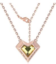 ivy heart necklace women 925 sterling silver chain birthstone crystal geometric 