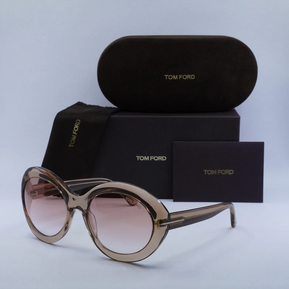 с ярлыками TOM FORD FT0918 45T прозрачный коричневый Бордо градиент 6021135 G1N - Изображение 1 из 4