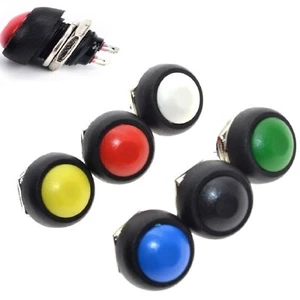 6 Pz. PULSANTE IMPERMEABILE ROTONDO 12mm 12V 24V 230V 3A clacson campanello pc - Foto 1 di 19