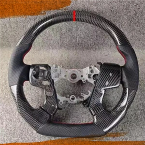 Fits For Toyota Camry Black Leather Carbon Fiber Steering Wheel 2012-2014 - Picture 1 of 5