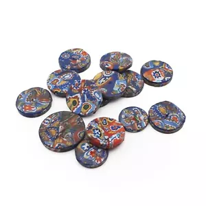 Lot (13) Czech vintage millefiori cane glass cabochons - Picture 1 of 3