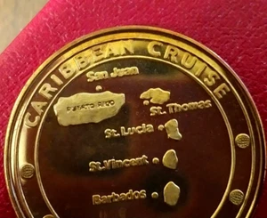 Medaille KREUZFAHRT GRAFIN CUNARD unaufhörliche Reise PUERTO RICO Token Medaillenkarte - Bild 1 von 14