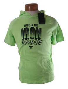 NWT Under Armour UA Boys Project Rock SS Hoodie YXL Lime Green MSRP$35 - Picture 1 of 2