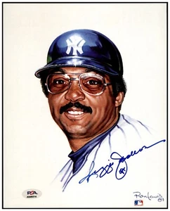 Reggie Jackson Autographed Ron Lewis 8x10 PSA/DNA Art Photo Living Legends - Picture 1 of 2