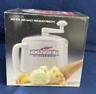 Vintage Donvier Premier White Homemade Ice Cream Maker w/ Hand Crank - w/ Box