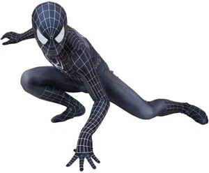 The Amazing Spider-Man Black Spiderman Costume Cosplay Jumpsuit Halloween Outfit - Picture 1 of 12