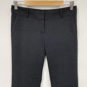 Ann Taylor Ankle Pants Straight Women’s 0 Black Dotted Classic Retro Career Wear - Picture 1 of 17