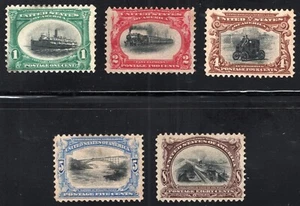 US Stamps Sc#294-298 (1-8¢) Mint/Hinged -Pan-American Expo Series of 1901 [Z102] - Picture 1 of 2