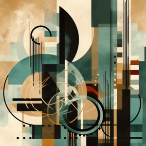 Abstrakte Art Deco Malerei Luxus Leinwand Wandkunst Bilddruck bunt - Bild 1 von 1