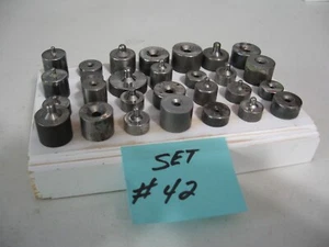 RIVET DIMPLE DIES VARIOUS SIZES AND LENGTHS WITH WOODEN HOLDER - Picture 1 of 5