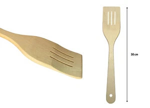 3 x PINI Slotted Spatula 30cm Beech Wood Wooden Scraper Roast Lifter - Picture 1 of 1