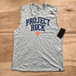 Under Armour Project Rock Gray Sleeveless Show Your Training Shirt Mens M $40 - Picture 1 of 6
