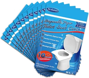 Toilet Seat Covers Disposable - 60 Pack XL Flushable Paper Toilet Seat Covers - Picture 1 of 13