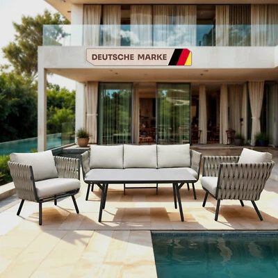 Lounge Set Alu Gartenmöbel Set Garten Garnitur Sitz Gruppe 5 Sitzer Dining XL - Bild 1 von 4