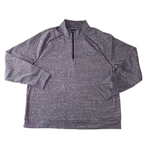 Greg Norman Golf Shirt 1/4 Zip Pullover Marrone PlayDry Elasticizzato Uomo Taglia XXL 2X - Foto 1 di 7