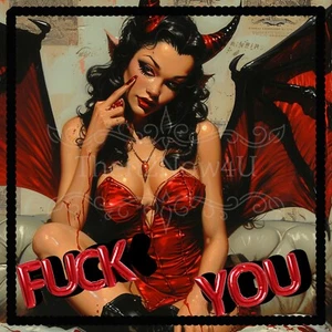 Sassy Devil Pin Up Girl Sticker - Picture 1 of 1