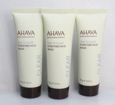 AHAVA TIME TO CLEAR PURIFYING MUD MASK 0.9 OZ NWOB LOT OF 3 - Image 1 of 3