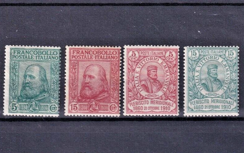 1910 Italy 50th Anniv of Plebiscite & Plebiscite of Sothern States MH SG#81-84 - Image 1 of 3