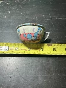 VTG Tin Litho Ohio Art Tea Cup Pink Poodle Vintage - Picture 1 of 7