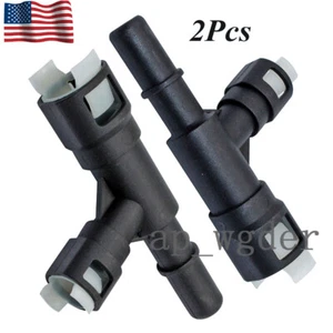 Pair Heater Inlet Hose Connector Tee Fits 00-14 Chevy Tahoe GMC Yukon Cadillac - Bild 1 von 10