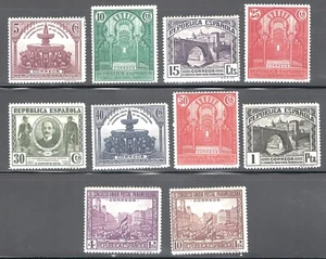 Spain Mint NH UMM Sc# 491/500 Edifil 604/613 fountains mosques 1931 - Picture 1 of 2