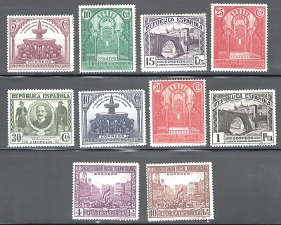 Spain Mint NH UMM Sc# 491/500 Edifil 604/613 fountains mosques 1931 - Image 1 of 2