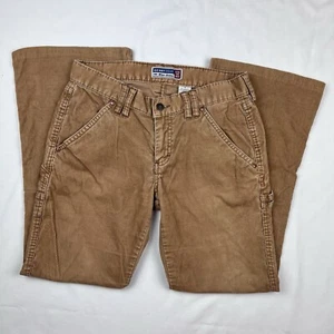 Vintage Y2K Old Navy 4 Ultra Low Waist Brown Corduroy Utility Bootcut Pants - Picture 1 of 7