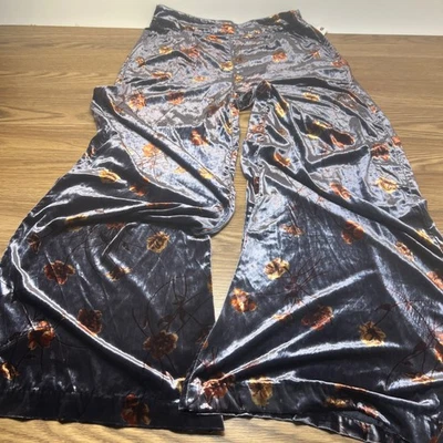 Pantalones Anthropologie Mujer Terciopelo Medio Tiro Alto Palazzo 30x32 Boho Cruise + Foto 1 de 4