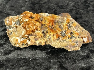 Fluorescent Cerussite Crystals with Barite and Galena from Morocco  192 g. - Image 1 of 4