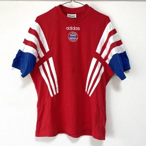 Vintage 1995 Adidas Bayern Munchen Munich T-shirt Soccer Jersey Mens M Red 90s - Picture 1 of 12