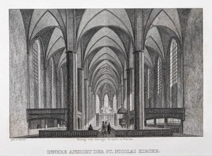 Berlin Sankt Nicolai Kirche innere Ansicht Stahlstich Finden aus Spiker 1833 - Bild 1 von 6