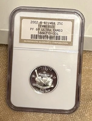 2002-S Proof State Quarter, Tennessee,  PF69 Ultra Cameo NGC Graded - Image 1 of 2