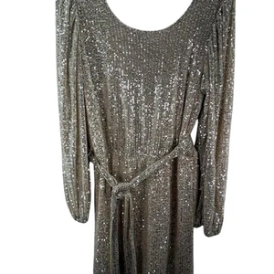 Altar'd State sequined gold mini dress large champagne - Picture 1 of 8