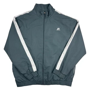 Russell Athletic grey full zip VTG track style windbreaker jacket XL #0022 - Picture 1 of 8