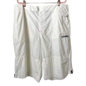 Vintage Polo Ralph Lauren Shorts Mens XL Off White Sport Bermuda Y2K Grunge - Picture 1 of 8