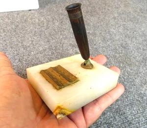 Vintage Sheaffer Füllfederhalter weiß Marmor Halter alt Nachlass Fund Geschenk GK - Bild 1 von 10