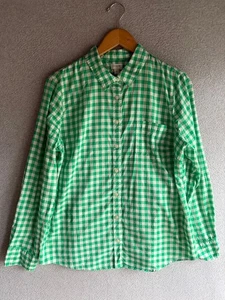 J Crew Hemd Damen XL grün Gingham kariert Academia leichte Baumwolle - Bild 1 von 9