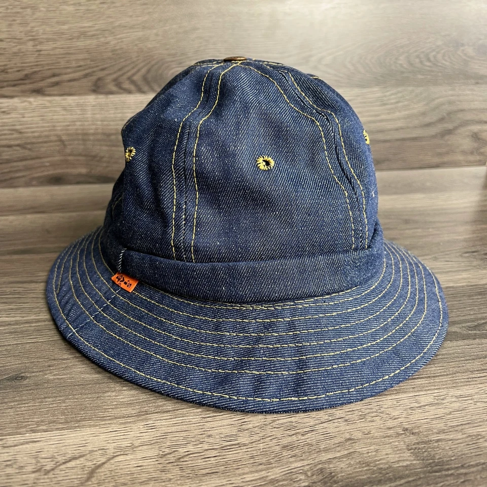 De Colección Levis Naranja Tab Bucket Sombrero Talla XL Lavado Oscuro Denim Azul Jean Floppy Años 70/80 Foto 1 de 4