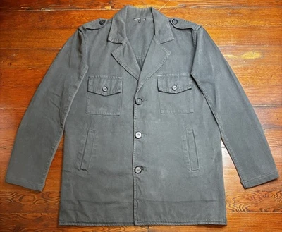 James Perse Standard Charcoal Long Button Up Coat Men’s Size 4 Made In USA - Image 1 of 4