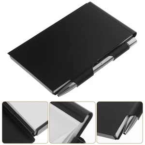 Scatola porta carte in metallo notebook ufficio taccuino metallo mini blocco note con penna - Foto 1 di 17