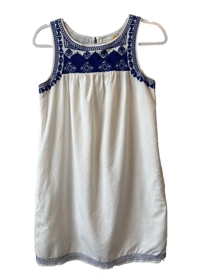 C&C California Women's XS Boho Embroidered 100% Cotton Dress Sleeveless Pockets - Image 1 of 4