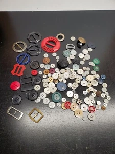 Antique Button Lot - Lots of random buttons and buckles - See all photos - Picture 1 of 10