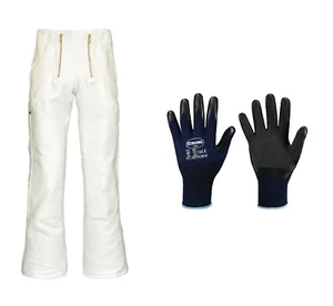 Zunfthose EIKO weiß mit Cordura Knietaschen, Schlag, Maurer, Malerhose + Hand - Bild 1 von 4