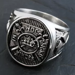 Freimaurer Templer Kreuz Ring Edelstahl Herren Siegelring Skull Bones Totenkopf - Bild 1 von 4