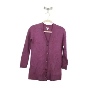 LL Bean Women's The Essential Sweater Cocoon Cardigan Wine Heather Size Small - Picture 1 of 12