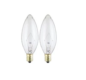 Westinghouse 04027 60-Watt, B10 Ceiling Fan Bulb, Candelabra Base Clear - 2-Pack - Picture 1 of 5