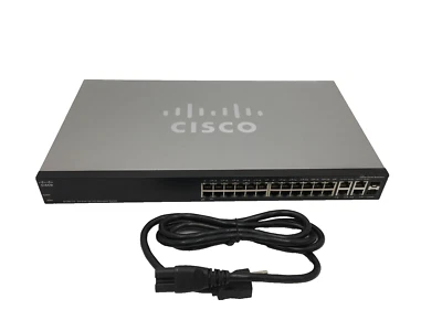 tested  CISCO  SRW224G4-K9  SF 300-24 24 PORT 10/100 MANAGED SWITCH Warranty - Image 1 of 4